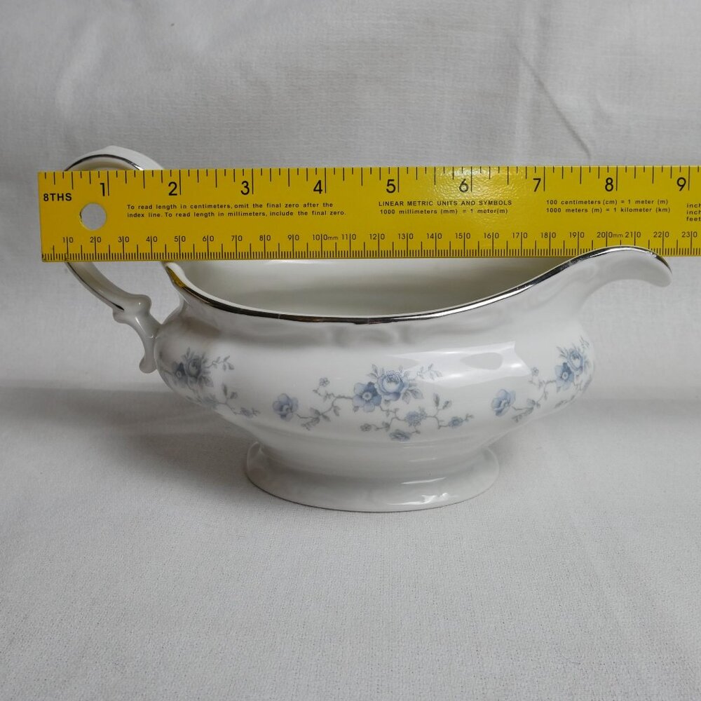 Bavaria Haviland Germany Floral Porcelain Gravy Boat With Silver Trim - Picture 8 of 8